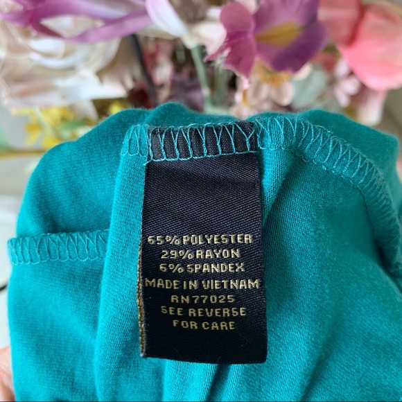 •Serena Williams• Jade Green Fringe Tunic Top-Med - Picture 7 of 9